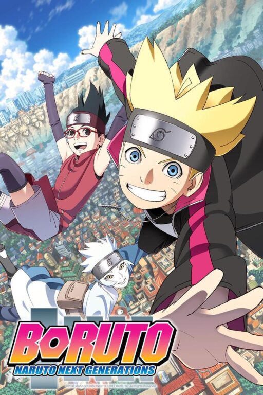 Boruto and Sarada flying 