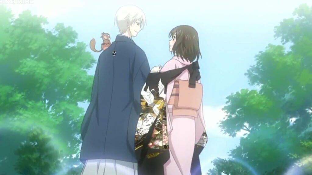 Tomoe and Nanami being happy together in a park. 